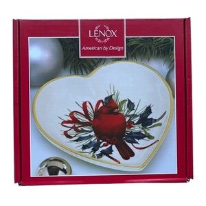 Lenox Winter Greetings Heart Candy Dish | Holiday Porcelain Accent